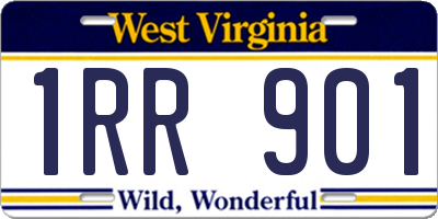 WV license plate 1RR901