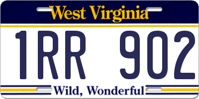 WV license plate 1RR902