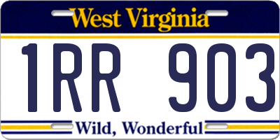 WV license plate 1RR903