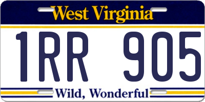 WV license plate 1RR905