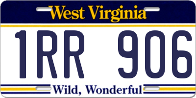 WV license plate 1RR906