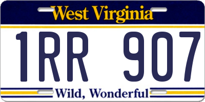 WV license plate 1RR907