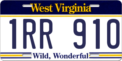 WV license plate 1RR910