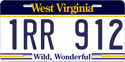 WV license plate 1RR912