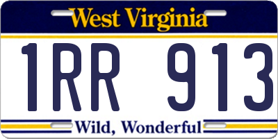 WV license plate 1RR913