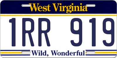 WV license plate 1RR919