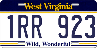 WV license plate 1RR923