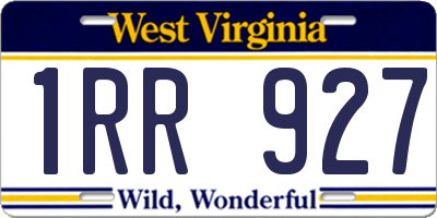 WV license plate 1RR927