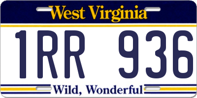 WV license plate 1RR936