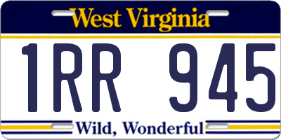 WV license plate 1RR945