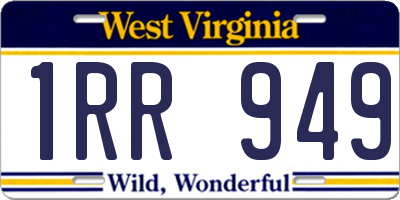 WV license plate 1RR949