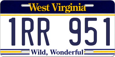 WV license plate 1RR951