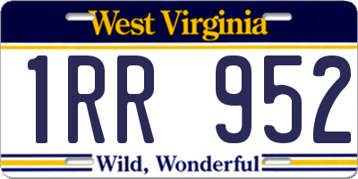 WV license plate 1RR952
