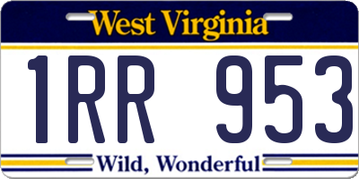 WV license plate 1RR953