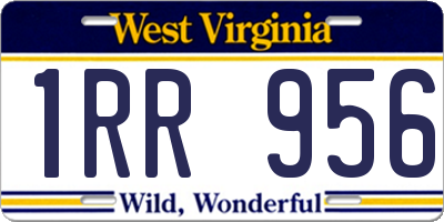 WV license plate 1RR956