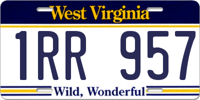 WV license plate 1RR957