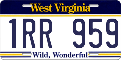 WV license plate 1RR959