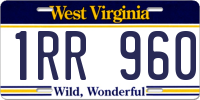 WV license plate 1RR960
