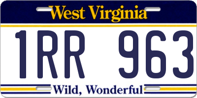 WV license plate 1RR963