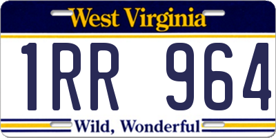 WV license plate 1RR964