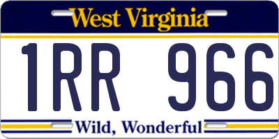 WV license plate 1RR966