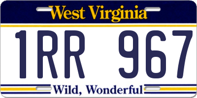 WV license plate 1RR967
