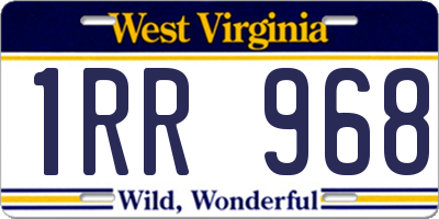 WV license plate 1RR968