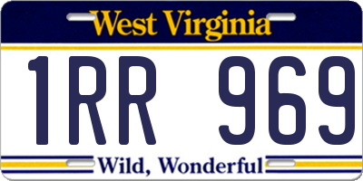 WV license plate 1RR969