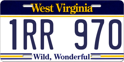 WV license plate 1RR970