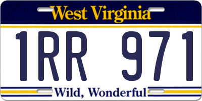 WV license plate 1RR971