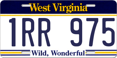 WV license plate 1RR975