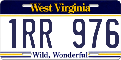 WV license plate 1RR976