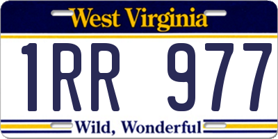 WV license plate 1RR977