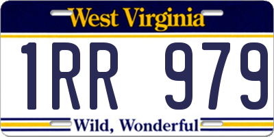 WV license plate 1RR979