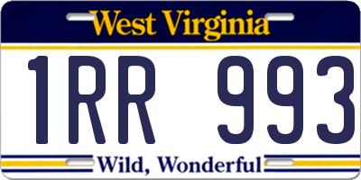 WV license plate 1RR993