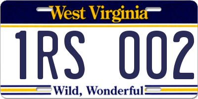 WV license plate 1RS002