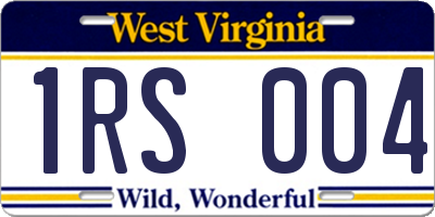 WV license plate 1RS004