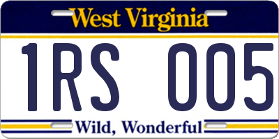 WV license plate 1RS005
