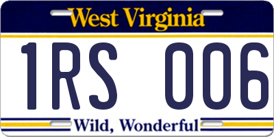 WV license plate 1RS006