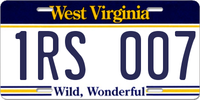 WV license plate 1RS007