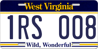 WV license plate 1RS008