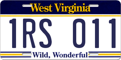 WV license plate 1RS011