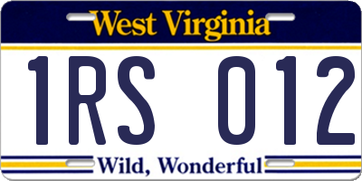 WV license plate 1RS012