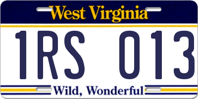 WV license plate 1RS013