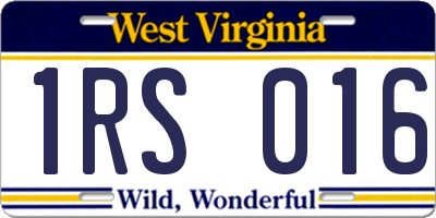 WV license plate 1RS016