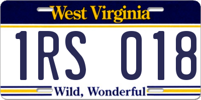 WV license plate 1RS018