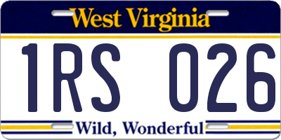 WV license plate 1RS026