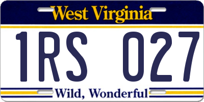 WV license plate 1RS027