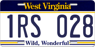 WV license plate 1RS028