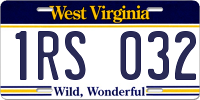 WV license plate 1RS032